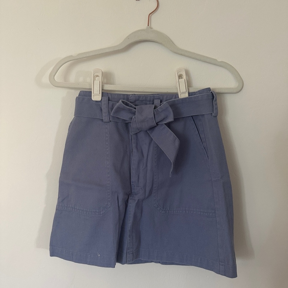 Francesca’s -  Blue Tie Waist Mini Skirt